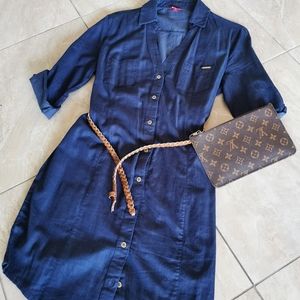 Guess shirt belted dress